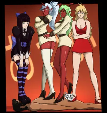 Demon Sisters barefoot commission for Bane (Panty and Stocking with Garterbelt) manga cover