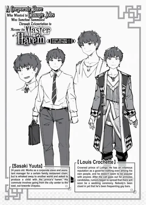 A Corporate Slave Who Wanted to Change Jobs Was Somehow Summoned Through Teleportation to Become the Master of a Harem ~Story Setting Collection 1~ manga cover