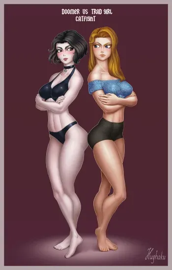 [Hughaku] Doomer Girl VS Trad Girl Catfight! (ongoing) manga cover
