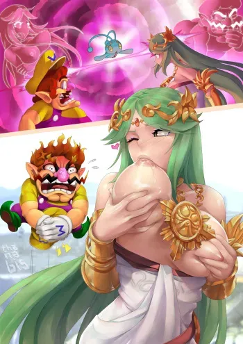 [TSFSingularity] Palutena & Wario bodyswap (Super Smash Bros.) manga cover