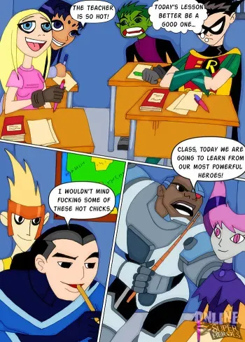 [Online Superheroes] Teen Titans manga cover