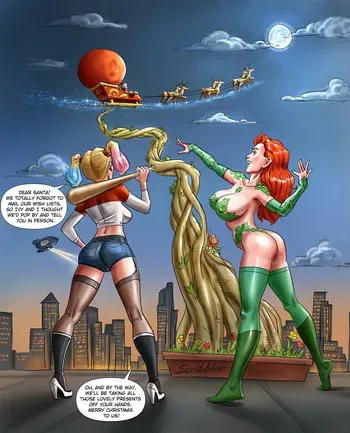 [Scribbler] Harley Quinn & Poison Ivy steal Christmas manga cover