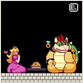 [PixZapix] Princess and the Koppa (Super Mario Brothers) (Animated) manga cover