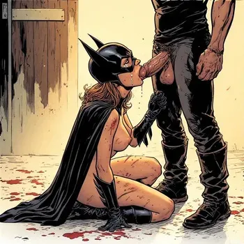 Batgirl sucking so hard ai generated manga cover