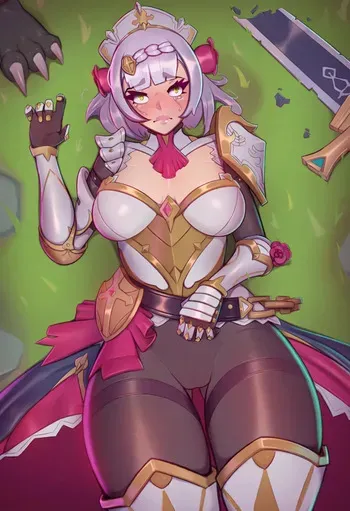 Noelle loses a fight with Hilichurl [Inspired by Mixplin] [AI Generated] manga cover