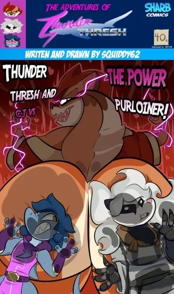 [Squiddy62] Thunder Thresh and CJ the Hobo vs Foxtrot: The Power Purloiner! manga cover