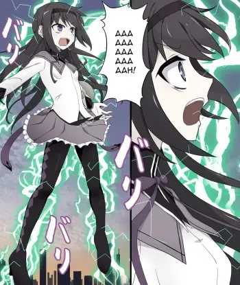Homu Homu forced to untransform by electric shock + Textless + Bonus manga cover