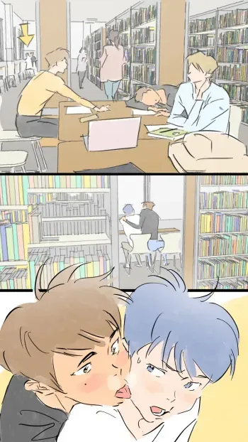 An Open Friend | In the library manga cover
