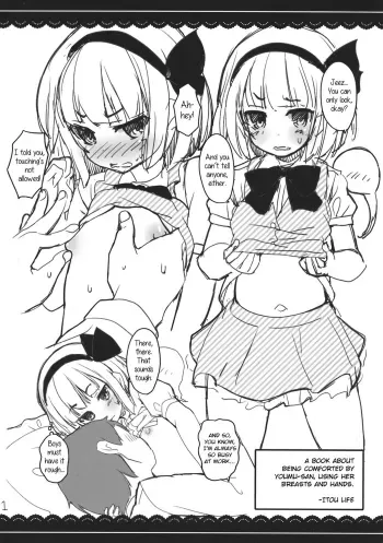 Youmu-san ni Oppai to Tekoki de Nagusamete Morau Hon manga cover