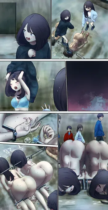 Girls sneaking into the barn and playing pranks manga cover