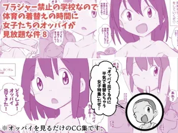 [Neko Python] Brassieres Kinshi no Gakkou nano de Taiiku no Kigae no Jikan ni Jyositachi no Oppai ga Mihoudai na Ken 8 manga cover