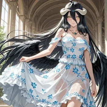 [HermesArt] Albedo - Garden Afternoon (Overlord) [AI Generated] [Preview] manga cover